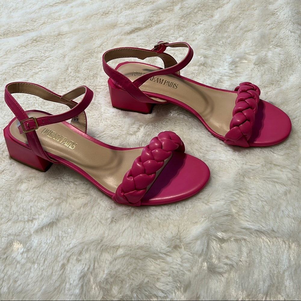 Dream Pairs Braided Pink Sandals